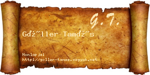 Göller Tamás névjegykártya